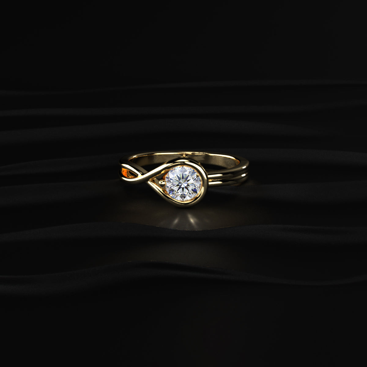 Solitaire Round Diamond Infinity Promise Ring