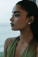 2 ct Solitaire Swirl Halo Earring