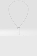 2 Stone Solitaire Necklace With Drops