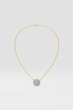 1 ct Halo Solitaire Necklace