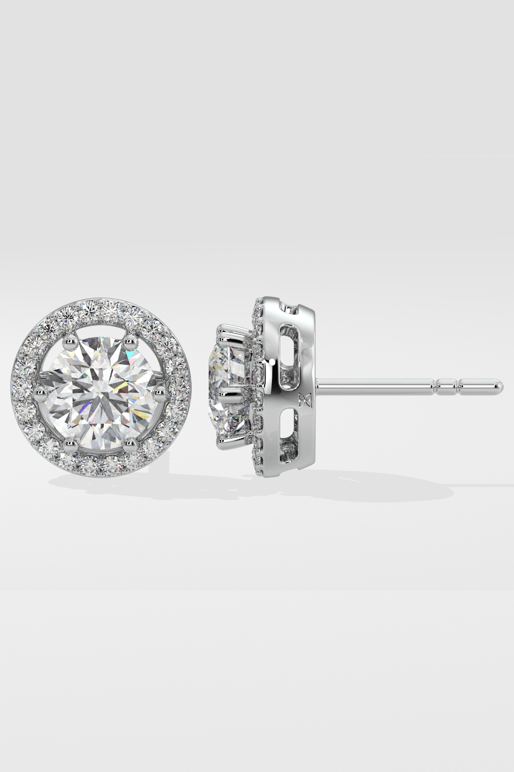2 ct Solitaire Halo Earrings