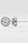 2 ct Solitaire Halo Earrings