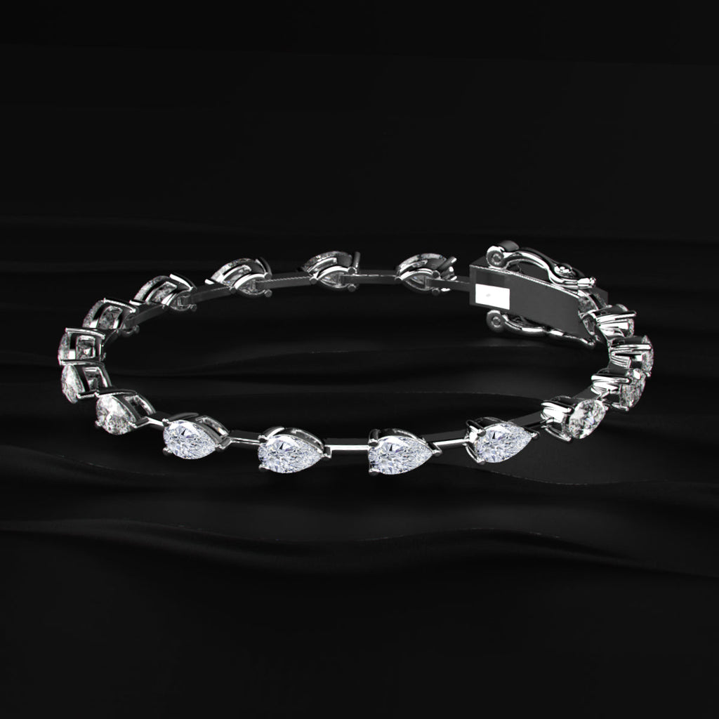 East West Pear Shaped Tennis Bracelet