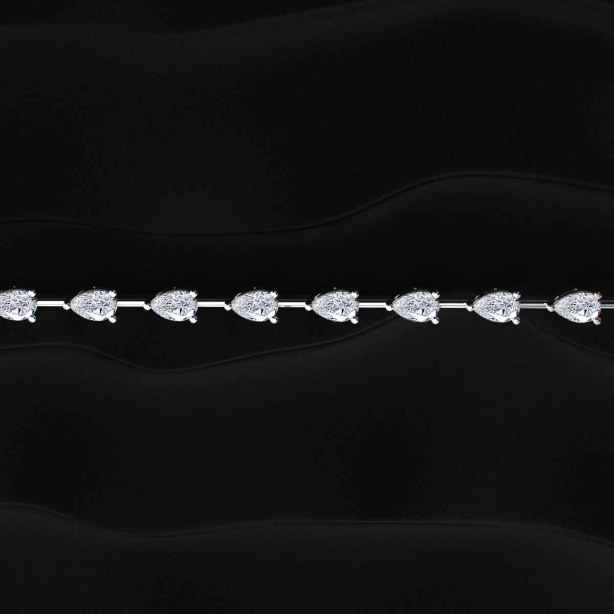 East West Pear Shaped Tennis Bracelet