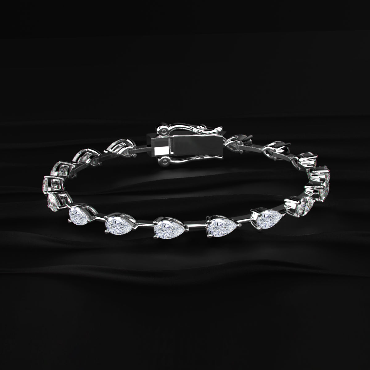 East West Pear Shaped Tennis Bracelet