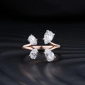 4 Pear Diamond Butterfly Ring