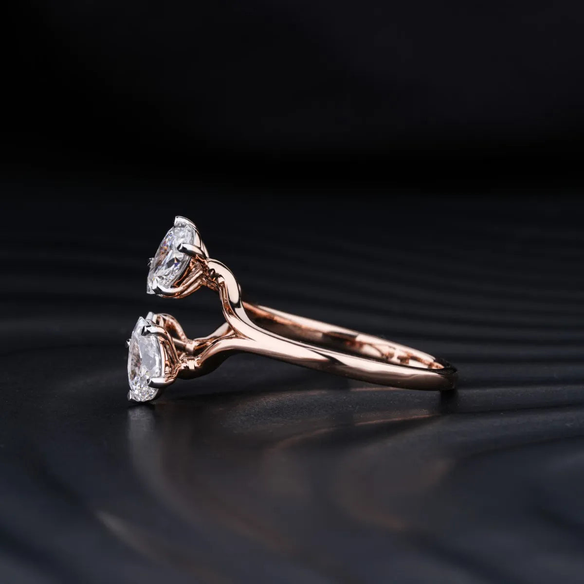 4 Pear Diamond Butterfly Ring