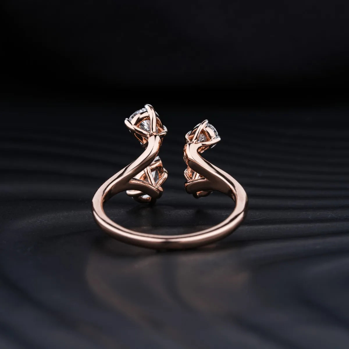 4 Pear Diamond Butterfly Ring