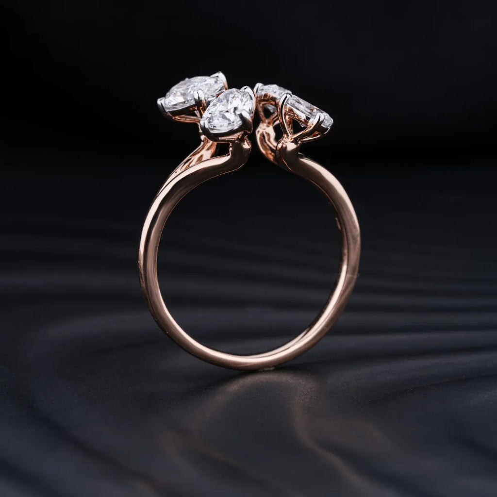 4 Pear Diamond Butterfly Ring
