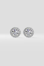 1 ct Solitaire Halo Studs