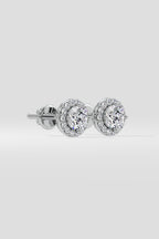 1 ct Solitaire Halo Studs