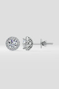 1 ct Solitaire Halo Studs
