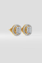 1.5 ct Solitaire Wave Halo Earrings