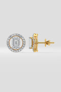 1.5 ct Solitaire Wave Halo Earrings