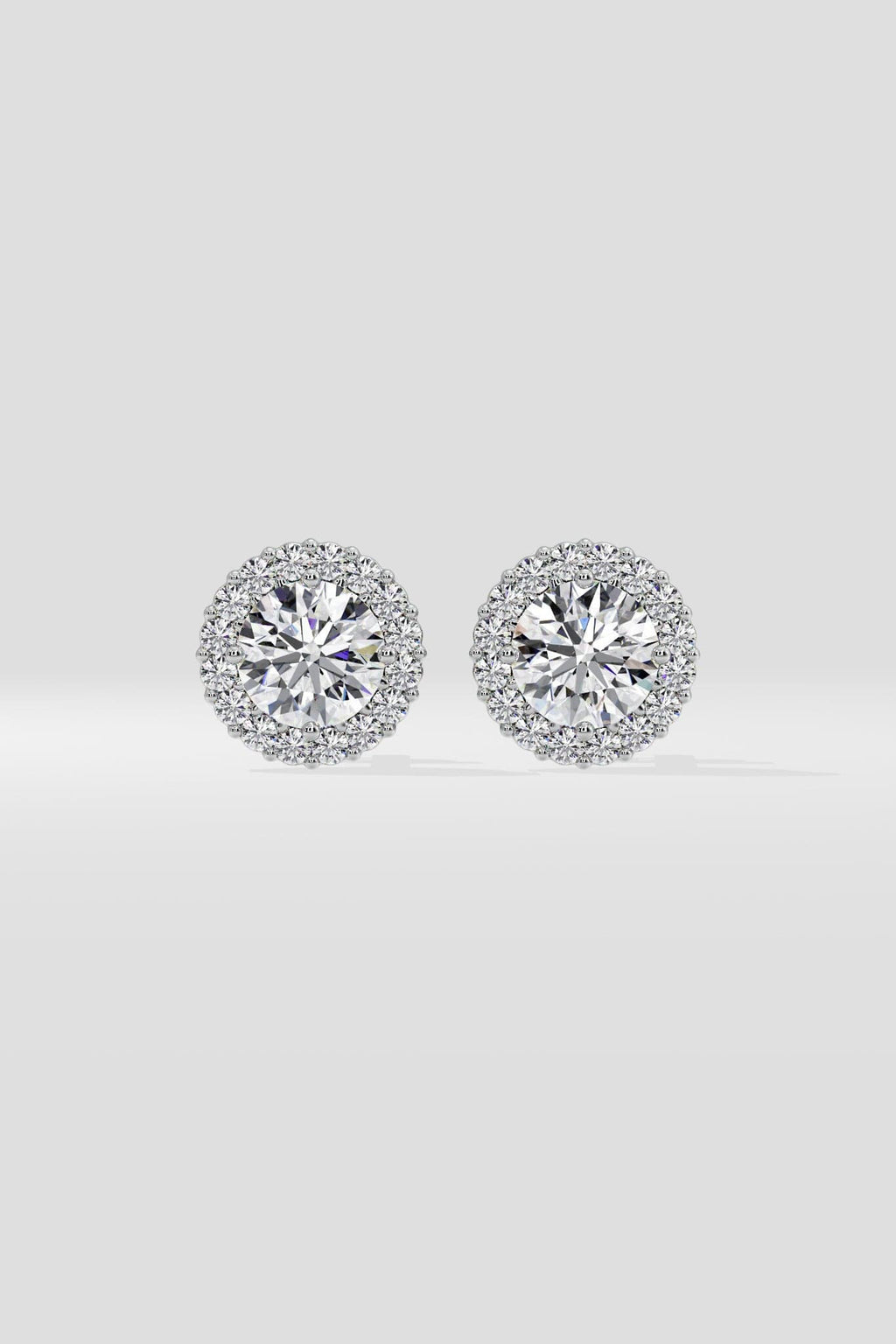 1 ct Scalloped Halo Earrings