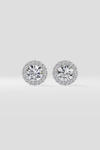 1 ct Scalloped Halo Earrings