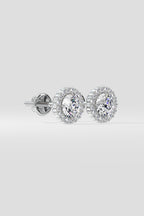 1 ct Scalloped Halo Earrings