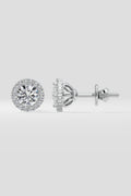 1 ct Scalloped Halo Earrings