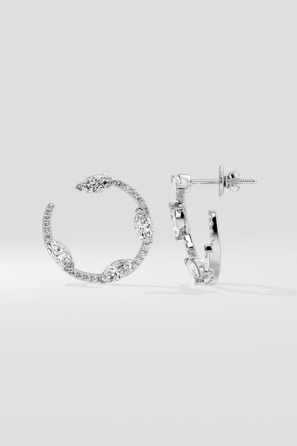 Spaced Marquise Front Hoops