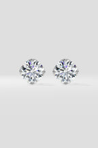 3 ct Solitaire Lotus Studs