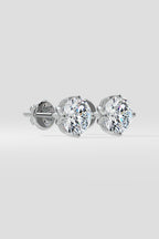 3 ct Solitaire Lotus Studs