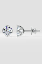 3 ct Solitaire Lotus Studs
