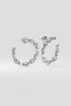 Oval Emerald Diamond Front Hoops