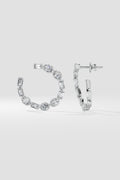 Oval Emerald Diamond Front Hoops