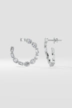 Oval Emerald Diamond Front Hoops