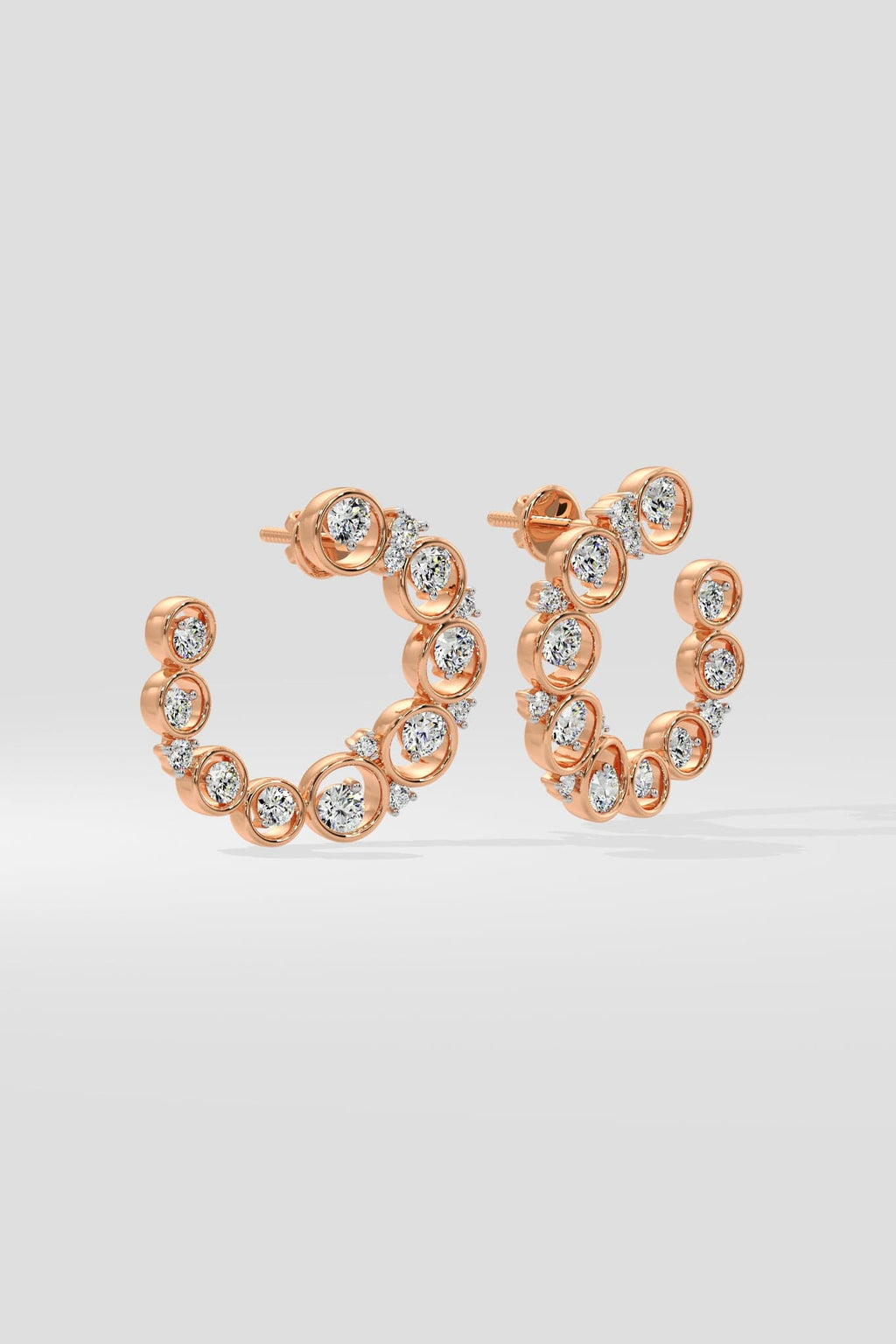 Bubble Diamond Front Hoops