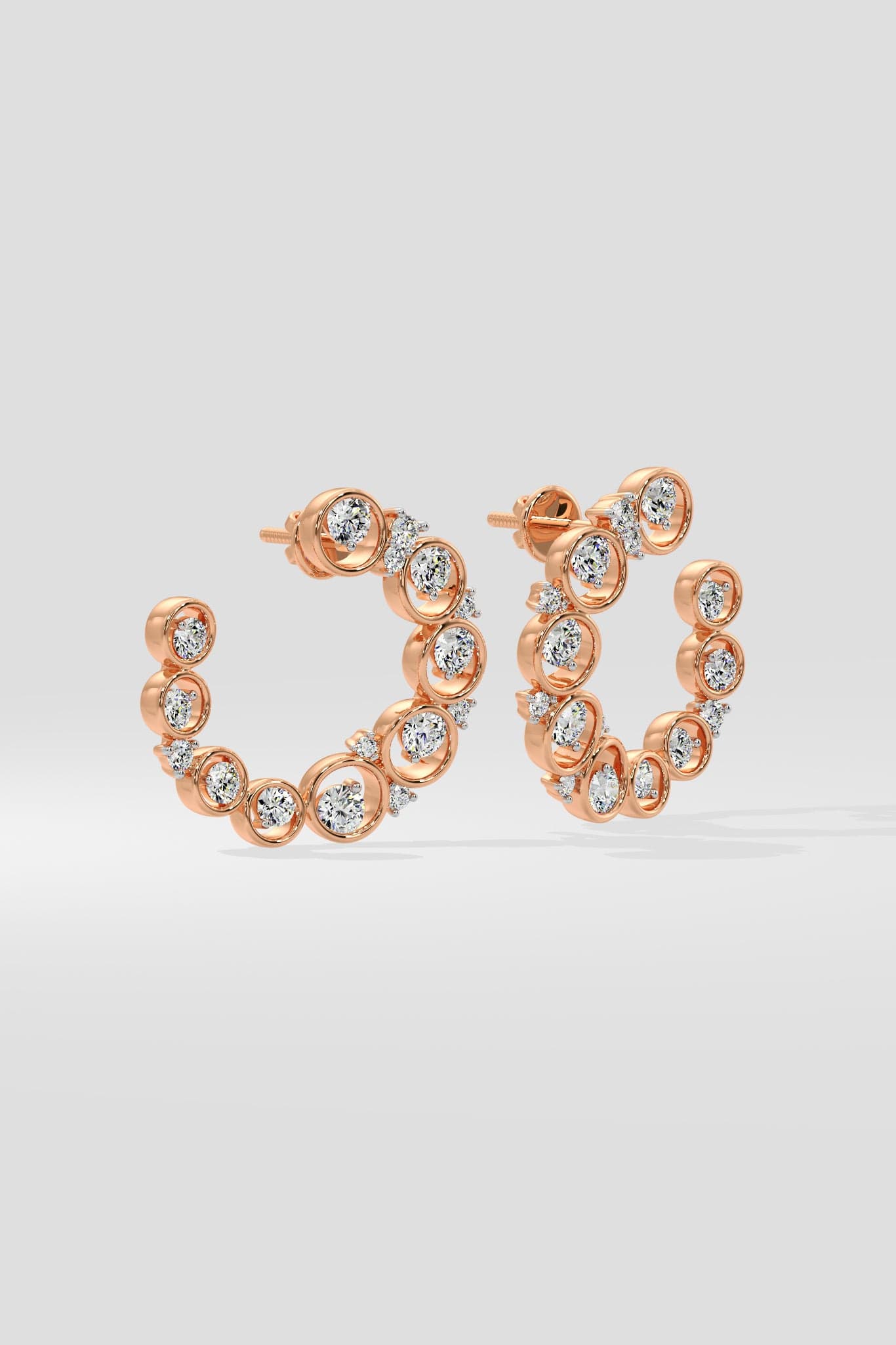 Bubble Diamond Front Hoops