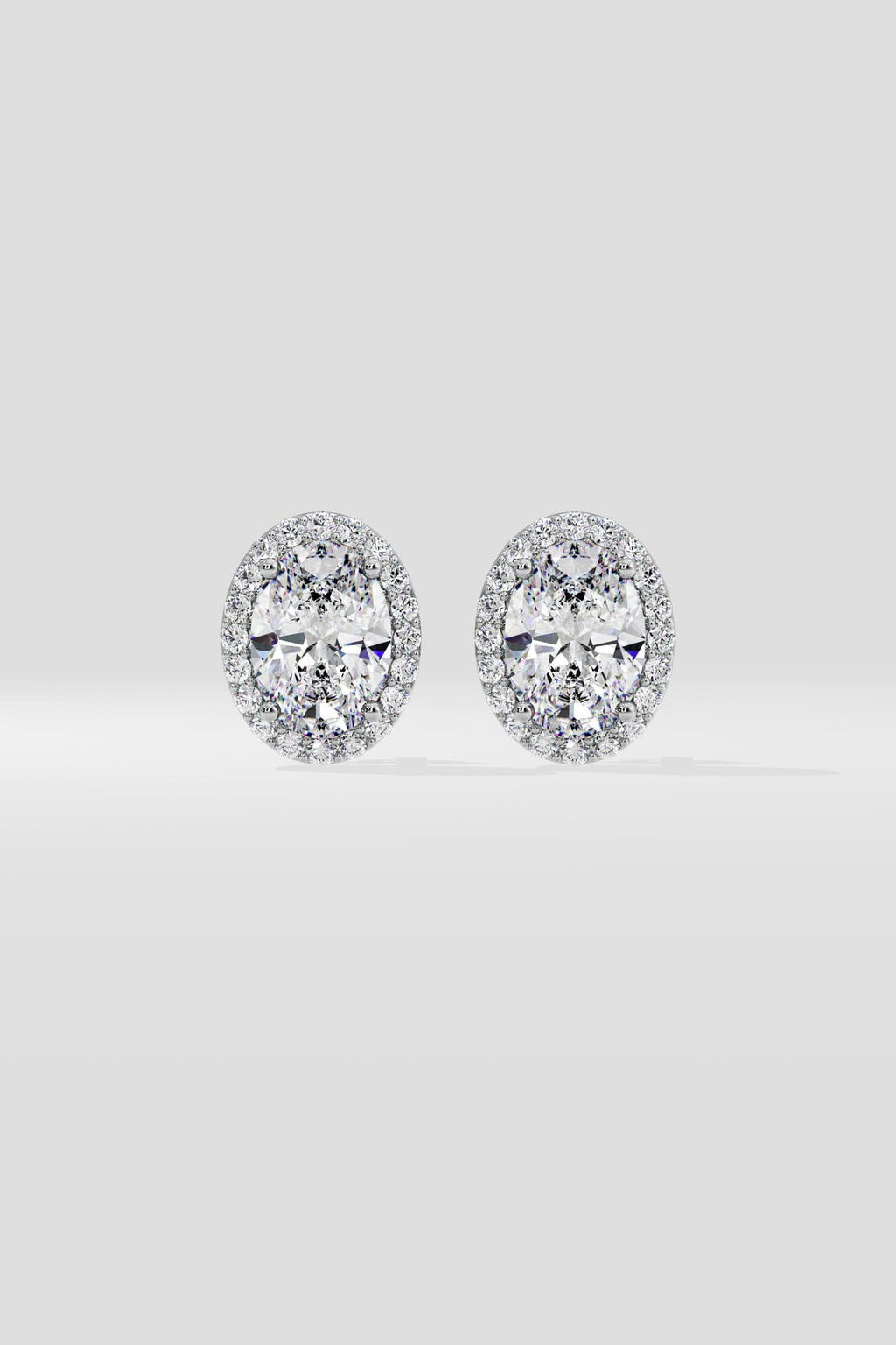 1.5 ct Oval Halo Studs