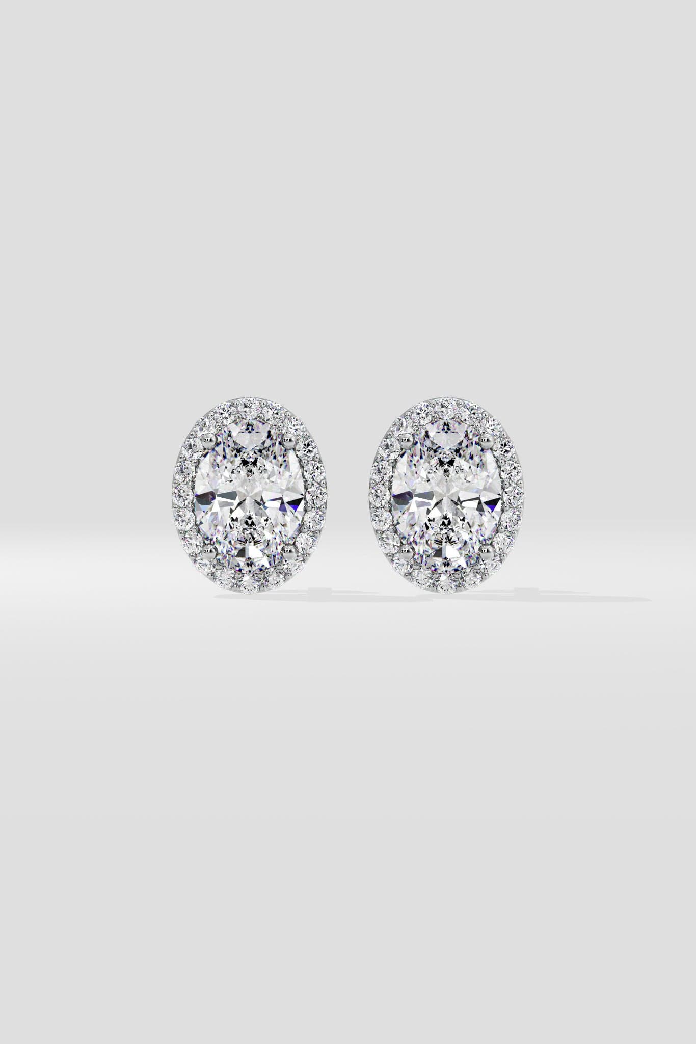 1.5 ct Oval Halo Studs
