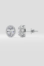 1.5 ct Oval Halo Studs