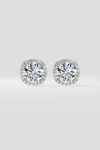 2 ct Cushion Halo Studs