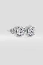 2 ct Cushion Halo Studs
