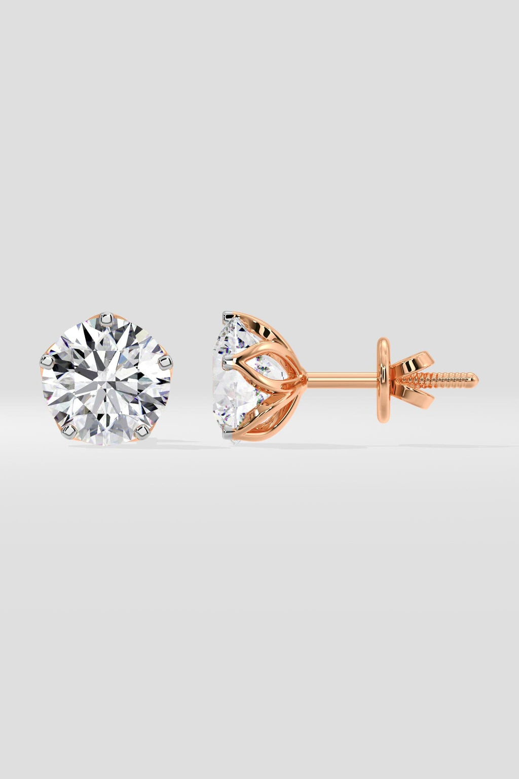 4 ct Solitaire Studs