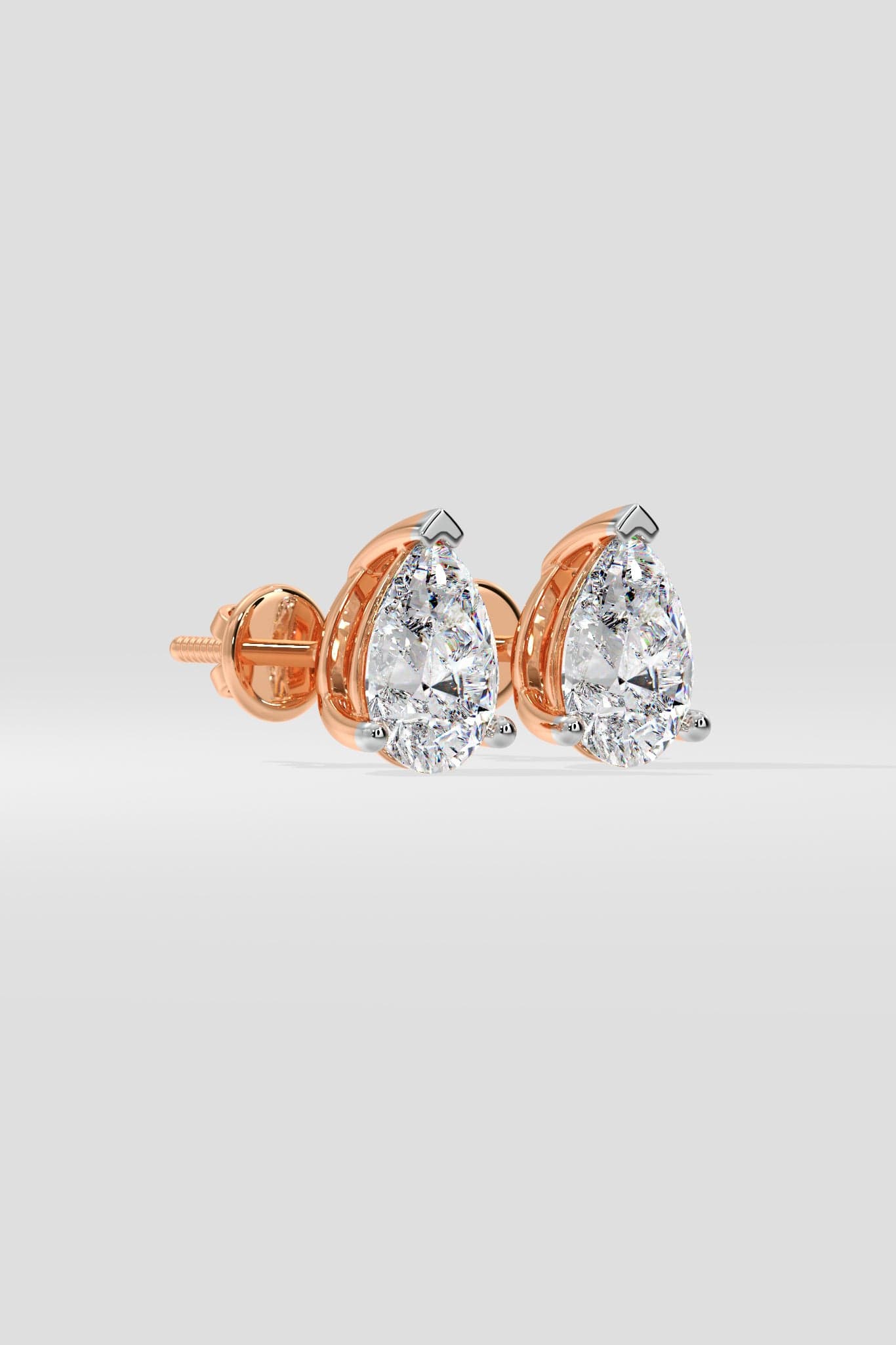 2 ct Pear Studs