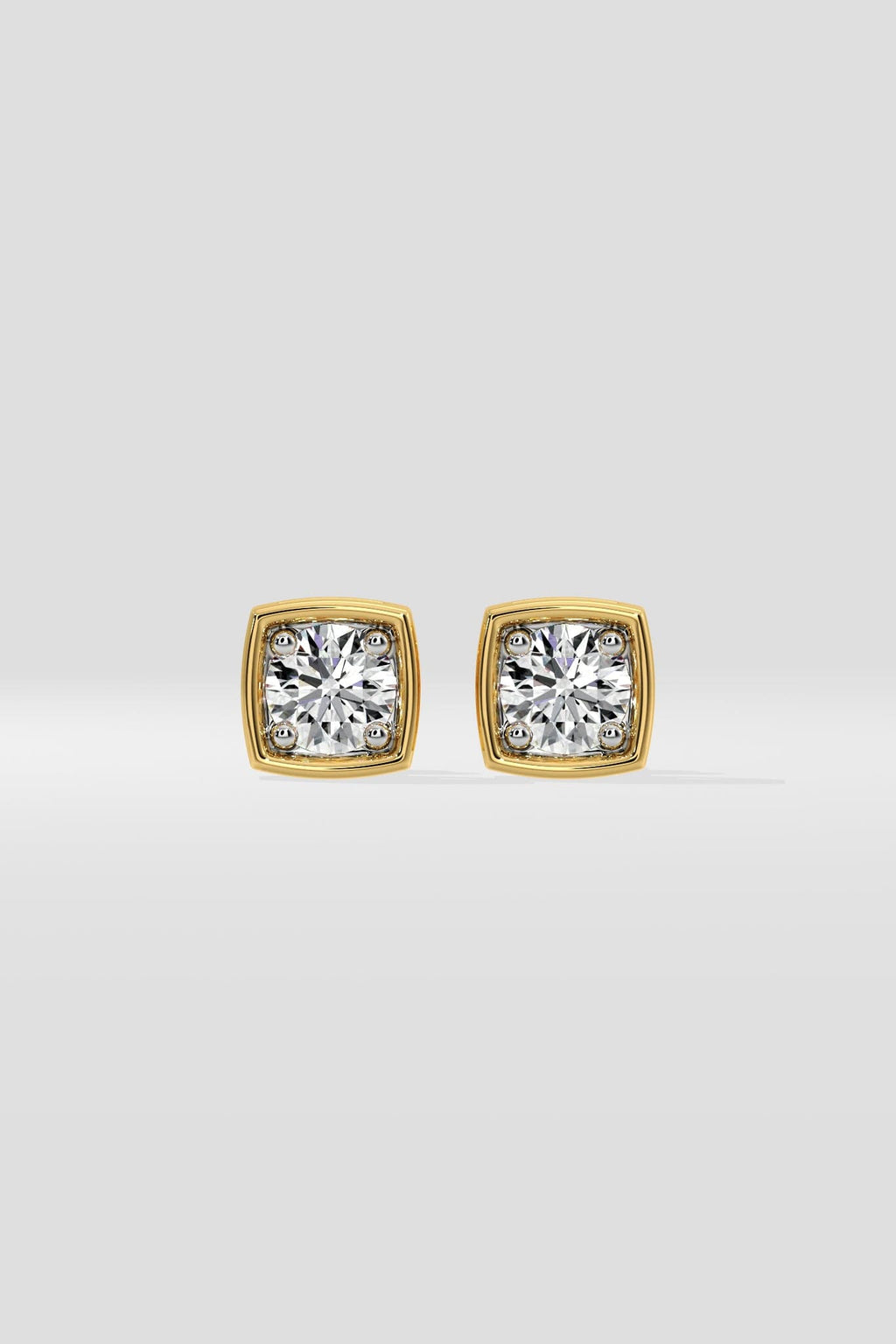 1 ct Bezel Cushion Studs