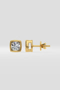 1 ct Bezel Cushion Studs