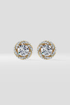 1 ct Swirl Halo Earrings
