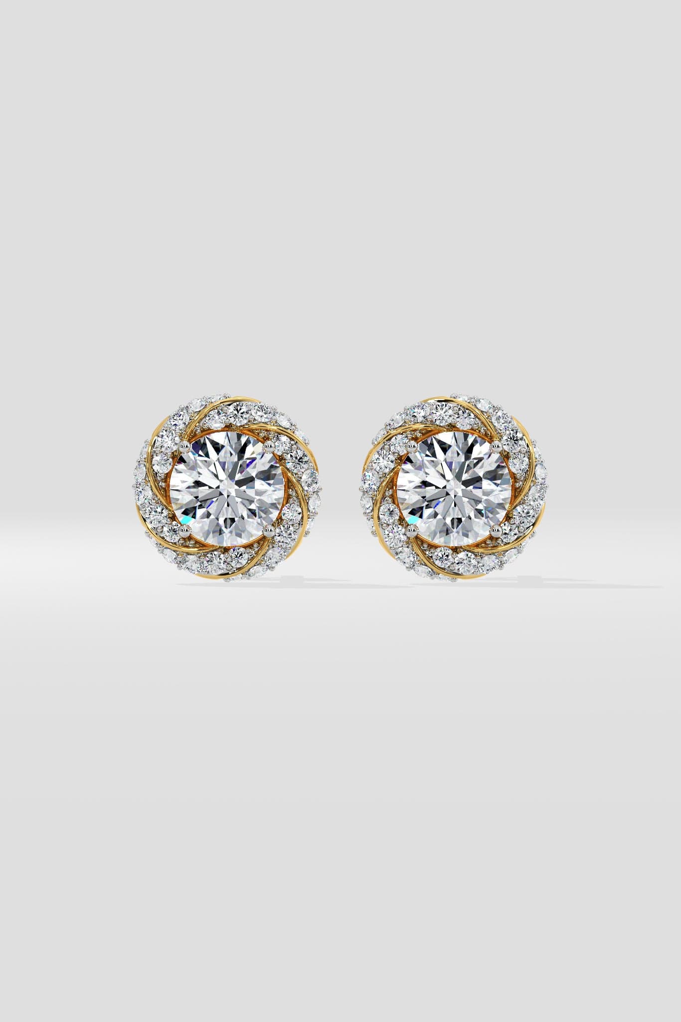 1 ct Swirl Halo Earrings