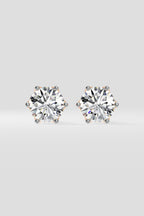 4 ct Lattice Solitaire Studs