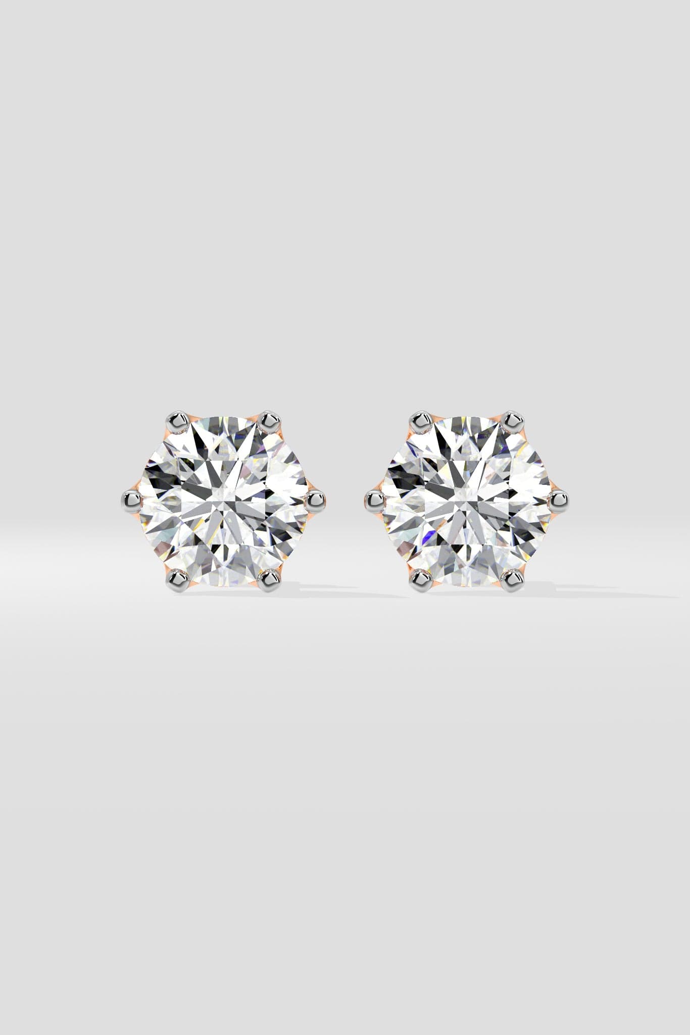 4 ct Lattice Solitaire Studs