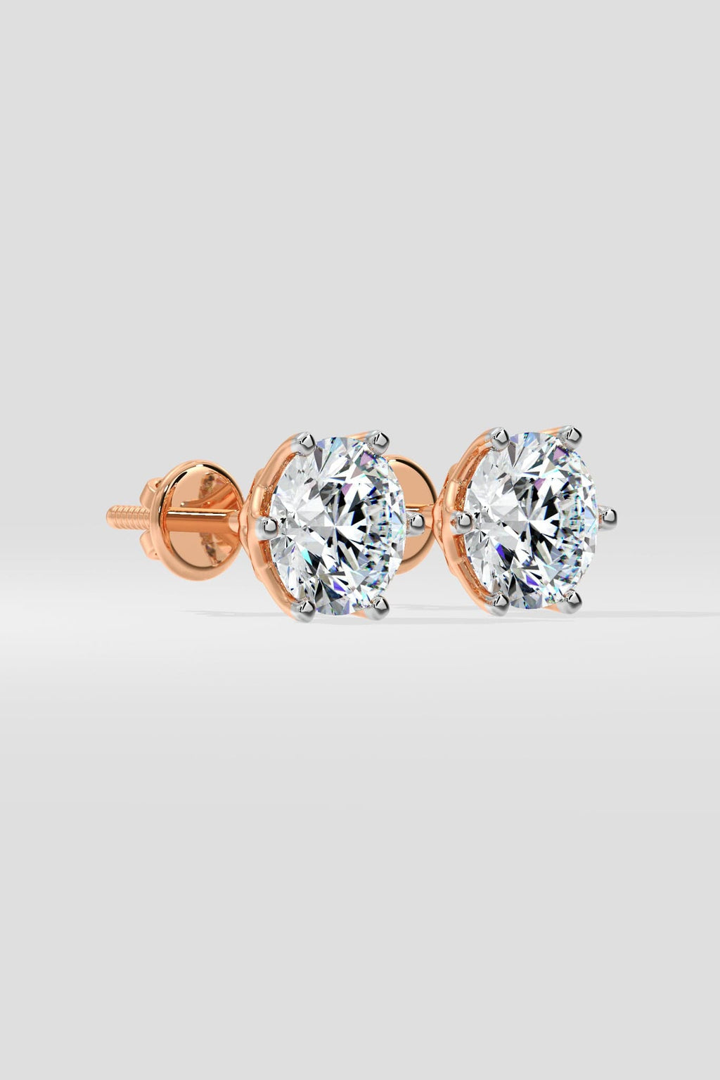 4 ct Lattice Solitaire Studs