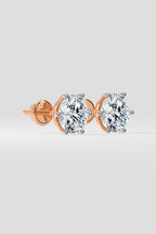 4 ct Lattice Solitaire Studs
