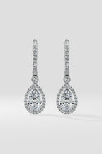 2 ct Pear Halo Drops