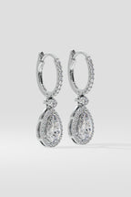 2 ct Pear Halo Drops