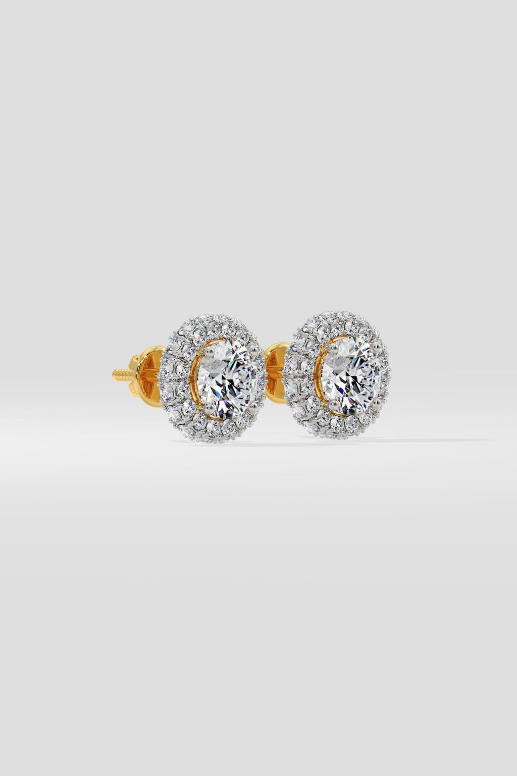 1 ct Floret Halo Earrings