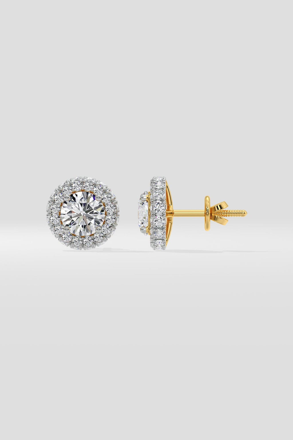 1 ct Floret Halo Earrings